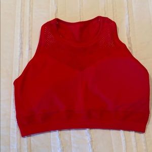 Fabletics Red High Neck Sports Bra